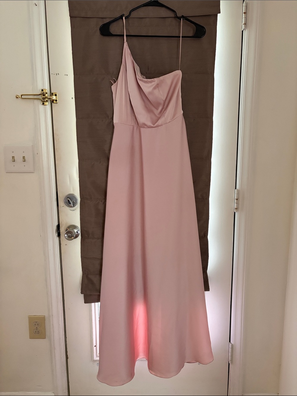 Dusty Rose Satin Maxi Slip Dress with Cowl Neck